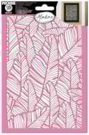 STENCIL ADESIVO 3D  21X14.8CM FOLHAS GRANDES 81180